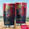 New England Patriots Baby Groot Custom Name Tumbler 2