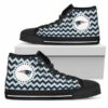 New England Patriots Chevron Broncos Custom Canvas High Top Shoes 2