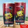 New England Patriots Custom Name SpongeBob SquarePants Tumbler 2