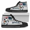 New England Patriots Football Mickey Mouse Custom Canvas High Top 2