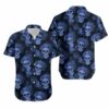 New England Patriots Mystery Skull And Flower Hawaii Shirt and Shorts 3