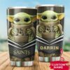 New Orleans Saints Baby Yoda Tumbler Custom Name 3