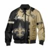 New Orleans Saints Bomber Jacket graphic heart ECG line 2