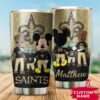 New Orleans Saints Grogu Mickey Groot Custom Name Tumbler 3