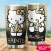 New Orleans Saints Hello Kitty Custom Name Tumbler 3