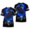 New York Giants Skulls Devil Skeleton Gift For Fan 3D T Shirt 2