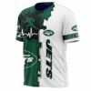 New York Jets T-shirt graphic heart ECG line 3