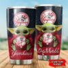 New York Yankees Baby Yoda Custom Name Tumbler 2