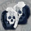 New York Yankees MLB Dual Skull All over printing 3D Hoodie N98 2