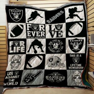 Oakland Raiders 3D Customized Quilt Blanket 3