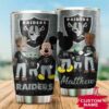 Oakland Raiders Grogu Mickey Groot Custom Name Tumbler 3