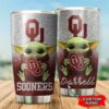 Oklahoma Sooners Baby Yoda Custom Name Tumbler 2