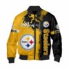 Pittsburgh Steelers Bomber Jacket graphic heart ECG line 2