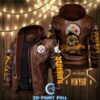 Pittsburgh Steelers Leather Jacket Skulls graphic Gift for fans 3