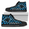 Puzzle Logo With Carolina Panthers High Top Shoes 4