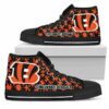 Puzzle Logo With Cincinnati Bengals Custom Canvas High Top Shoes L 2