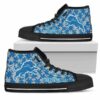 Puzzle Logo With Detroit Lions Custom Canvas High Top Shoes L98 3