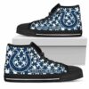 Puzzle Logo With Indianapolis Colts Custom Canvas High Top Shoes L 3