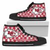 Puzzle Logo With Kansas City Chiefs Custom Canvas High Top Shoes L 2