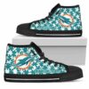 Puzzle Logo With Miami Dolphins Custom Canvas High Top Shoes L98 3