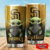 San Diego Padres Baby Yoda Custom Name Tumbler 3