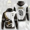 San Diego Padres MLB Team Logo Fire Baseball 2 Gift For Fan 3D Hoodie 3