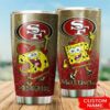 San Francisco 49ers Custom Name SpongeBob SquarePants Tumbler 3