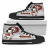 San Francisco 49Ers Football Mickey Mouse Custom Canvas High Top S 3