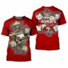 San Francisco 49ers Skull Gift For Fan 3D T Shirt Sweater Zip Hood 2