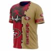 San Francisco 49ers T-shirt graphic heart ECG line 3