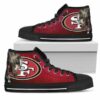 San Francisco 49Ers Thor Head Beside Custom Canvas High Top Shoes 2