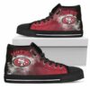 San Francisco 49Ers White Smoke Vintage Custom Canvas High Top Sho 3