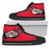 Scratch Of The Wolf Kansas City Chiefs Custom Canvas High Top Shoe 3