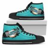 Scratch Of The Wolf Miami Dolphins Custom Canvas High Top Shoes L9 3