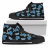 Script Logo Pattern Detroit Lions Custom Canvas High Top Shoes L98 2