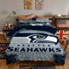 Seattle Seahawks Bedding Set Sleepy Halloween And Christmas (Duvet Cover & Pillow Cases) 2