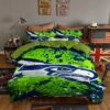 Seattle Seahawks Bedding Set Sleepy Halloween And Christmas (Duvet Cover & Pillow Cases) 2