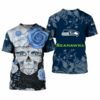 Seattle Seahawks Skull Gift For Fan 3D T Shirt Sweater Zip Hoodie 2