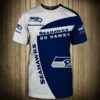 Seattle Seahawks T-shirt 3D “Go Hawks”Short Sleeve 2