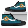 Simple Van Sun Flame Miami Dolphins Custom Canvas High Top Shoes L 2