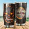 Skull Atlanta Braves For Baseball-MLB Fans Tumbler 3