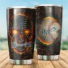 Skull Los Angeles Dodgers For Baseball-MLB Fans Tumbler 3