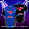 SMU Mustangs Logo Hawaiian shirts summer men Tropical 2