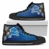 Thor Head Beside Detroit Lions Custom Canvas High Top Shoes L98 2