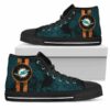 Triple Stripe Bar Dynamic Miami Dolphins Custom Canvas High Top Sh 2