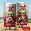 Utah Utes Baby Yoda Custom Name Tumbler 3