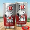 Utah Utes Snoopy Custom Name Tumbler 3