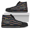 Wave Of Ball Los Angeles Chargers Custom Canvas High Top Shoes L98 2