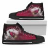 White Smoke Vintage Arizona Cardinals Custom Canvas High Top Shoes 2