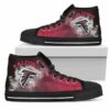 White Smoke Vintage Atlanta Falcons Custom Canvas High Top Shoes L 4